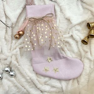 Whimsical pink Christmas stocking